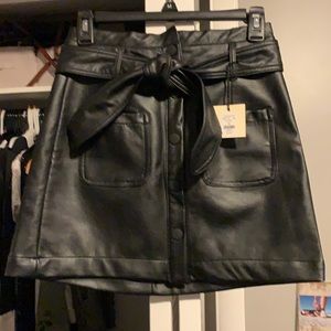 NEVER-WORN faux leather skirt